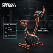 Marshal Fitness Upright Magnetic Exercise Bike – 8 Resistance Levels, Digital Console Displays Speed, Time, Distance & Calories, Portable Indoor Cardio Bike for Home Workouts