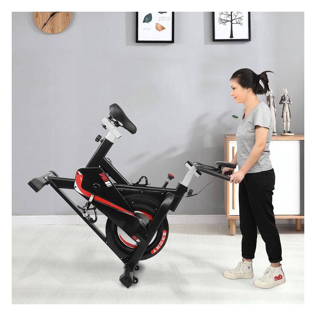 Fitness bike with heart rate monitor
