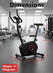 Upright Exercise Bike with Pulse Monitoring - 8-Stage Resistance