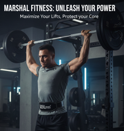 Marshal Fitness Leather Weight Lifting Gym Belt for Men & Women – Heavy-Duty Back Support Belt for Powerlifting, Squats, Deadlifts & Strength Training (Black)