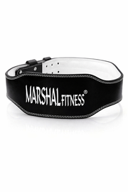 Marshal Fitness Leather Weight Lifting Gym Belt for Men & Women – Heavy-Duty Back Support Belt for Powerlifting, Squats, Deadlifts & Strength Training (Black)