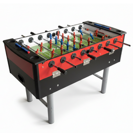 Coin Operated Foosball Game Table for Adults – Black & Red Commercial Soccer Table