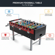 Coin Operated Foosball Game Table for Adults – Black & Red Commercial Soccer Table