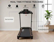 Marshal Fitness MFT-276-1 Foldable Motorized Treadmill 3HP Peak | Bluetooth Smart Treadmill with LCD Display & Safety Key | Heavy-Duty Machine Supports 120kg | Compact Home Gym Cardio Equipment