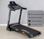 Marshal Fitness MFT-276-1 Foldable Motorized Treadmill 3HP Peak | Bluetooth Smart Treadmill with LCD Display & Safety Key | Heavy-Duty Machine Supports 120kg | Compact Home Gym Cardio Equipment