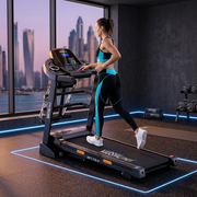 Marshal Fitness MFT-176-4 Foldable Walking Pad Treadmill 3.0HP | Manual 3-Level Incline | Bluetooth Treadmill with Massager, Dumbbells & Twister Disc | Compact Home Workout Machine