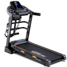Marshal Fitness MFT-276-4 Foldable Walking Pad Treadmill 3.0HP | Motorized Auto Incline Treadmill with Massager, Dumbbells & Twister Disc | Heavy-Duty Running Machine 120kg Capacity for Home Gym