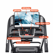 Marshal Fitness 8.0HP Auto Incline Home Treadmill with Bluetooth Speaker, 24 km/h Speed, Foldable Cardio Running Machine