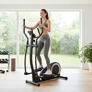 Marshal Fitness Magnetic Elliptical Cross Trainer – 6kg Internal Bidirectional Flywheel, 8-Level Adjustable Resistance, Heavy Duty Stationary Exercise Machine with LCD Monitor for Home Gym Cardio