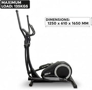 Marshal Fitness Magnetic Elliptical Cross Trainer – 6kg Internal Bidirectional Flywheel, 8-Level Adjustable Resistance, Heavy Duty Stationary Exercise Machine with LCD Monitor for Home Gym Cardio