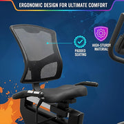 Marshal Fitness Recumbent Exercise Bike with 8-Level Magnetic Resistance, 5kg Internal Flywheel, LCD Monitor, Quiet Home Fitness Cycle (135kg Capacity)