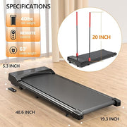 Home Use Treadmill 3HP | Walking Pad with Handle & Bluetooth Speaker