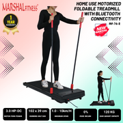Home Use Treadmill 3HP | Walking Pad with Handle & Bluetooth Speaker