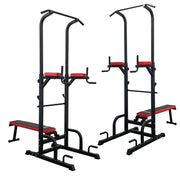 Adjustable Chip Pull Up Bar Rack Dip Bars Gym Lifting Benches Press Weights Exercise Fitness Equipment Home Workout Multi Station Tower, 8 in 1 Half Racks, Foldable Compact Design