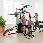 Three Station Compact Multi-Function Home Gym with Punching Bag