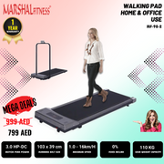 Walking/Running Pad Treadmill – 3HP Compact Home Use