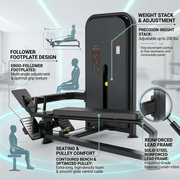 Marshal Fitness Lat Back Trainer Machine – Heavy Duty Lat Pulldown Strength Training Equipment with 102KG Weight Stack, Commercial Gym Back Workout Machine