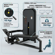 Marshal Fitness Lat Back Trainer Machine – Heavy Duty Lat Pulldown Strength Training Equipment with 102KG Weight Stack, Commercial Gym Back Workout Machine