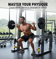 Super Marshal Smith Machine – Multi-Function Home Gym, Heavy-Duty Steel Frame, Adjustable Barbell & Safety Stops for Strength Training