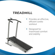 Foldable Manual Treadmill - Compact Entry-Level Running Machine