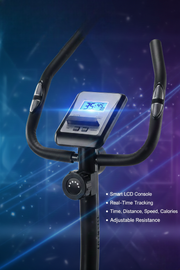 Marshal Fitness Indoor Cycling Magnetic Exercise Bike With Digital Monitor N Resistance Controller Upright with 8-Level Resistance, LCD Display, Adjustable Seat, 120KG Capacity-MF-149B