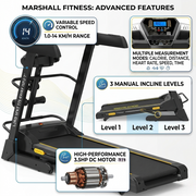 Home Use Treadmill with MP3, Bluetooth, and Belt Massager