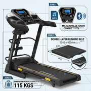 Home Use Treadmill with MP3, Bluetooth, and Belt Massager