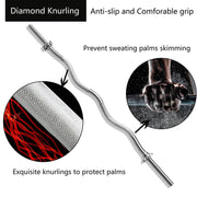 Threaded EZ Curl Bar with Spinlock Collars – Heavy-Duty Curl Bar for Biceps, Triceps & Strength Training