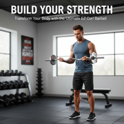 Threaded EZ Curl Bar with Spinlock Collars – Heavy-Duty Curl Bar for Biceps, Triceps & Strength Training