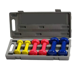 Vinyl Neoprene Dumbbell Set with Box - 6KG, Multicolour