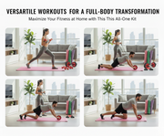 3-in-1 Home Workout Set – Exercise Wheel, Dumbbells & Resistance Band Combo for Full-Body Training