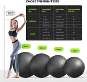 Artbell Fitness Anti-Burst Gym Ball with 6” Pump – PVC Exercise & Fitness Stability Ball for Yoga, Core Training, Pilates & Home Workout