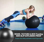 Artbell Fitness Anti-Burst Gym Ball with 6” Pump – PVC Exercise & Fitness Stability Ball for Yoga, Core Training, Pilates & Home Workout