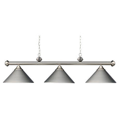 3-Light Hanging Billiard Light in Silver