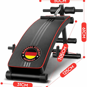 Marshal Fitness Adjustable Sit-Up Bench – Decline Abdominal Workout Bench with Pull-Up Spring Resistance Band & Push-Up Bars, Multi-Function Home Gym Equipment