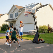Marshal Fitness Adjustable Height Portable Basketball Hoop with Built-In Wheels
