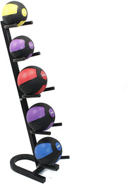 5-Tier Medicine Ball Rack Stand | Black | Durable Steel Construction
