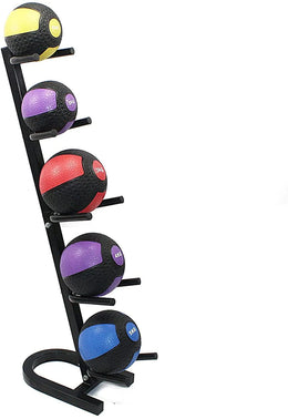 5-Tier Medicine Ball Rack Stand | Black | Durable Steel Construction