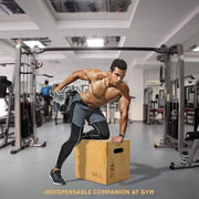 خشبي بليو مربع تمرين صندوق القفز plyometric للقفز المدربين | MF-0357-16x20x24