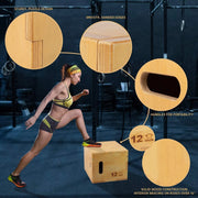 خشبي بليو مربع تمرين صندوق القفز plyometric للقفز المدربين | MF-0357-16x20x24