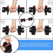 Adjustable Dumbbells 25 lbs for Home Gym Workout