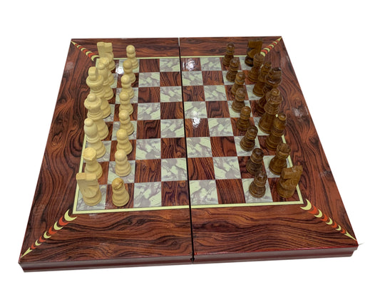 3-In-1 Chess Set - Play Chess, Checkers, and Backgammon